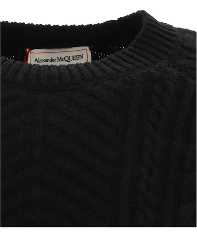 Shop Alexander Mcqueen Two-tone Wool Sweater In White
