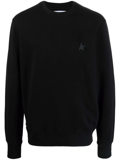 Shop Golden Goose Star Print Cotton Sweatshirt In 黑色