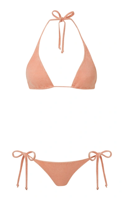 Shop Lisa Marie Fernandez Women's Pamela Triangle Bikini In Pink