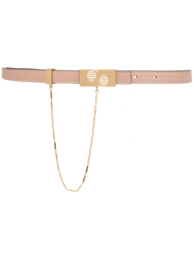 Ports 1961 Crocodile-effect Chain-link Belt In Rosa
