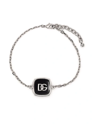 Dolce & Gabbana Bracelet With Enameled Dg Logo In Silber