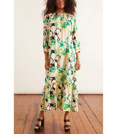 Rodebjer Wanda Floral Print High/low Dress In Spring Green | ModeSens