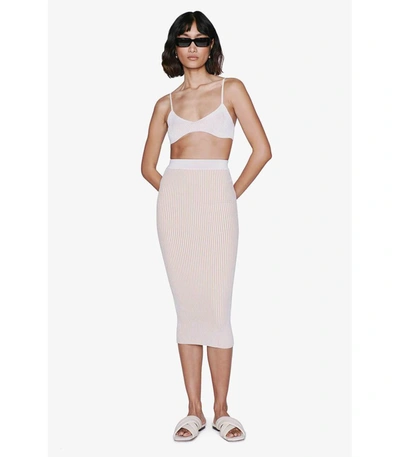 Shop Anine Bing Julian Skirt In Ivory And Camel