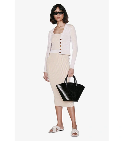 Shop Anine Bing Julian Skirt In Ivory And Camel