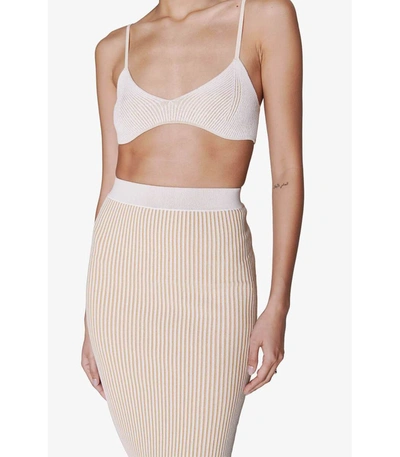 Shop Anine Bing Julian Skirt In Ivory And Camel