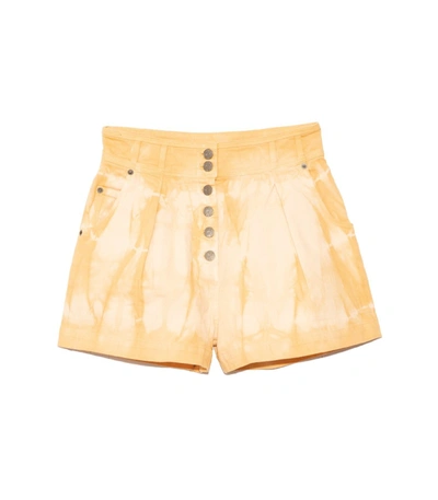 Shop Ulla Johnson Ares Shorts In Wheat Tie Dye In Yellow