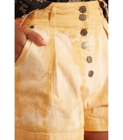 Shop Ulla Johnson Ares Shorts In Wheat Tie Dye In Yellow