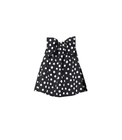 Shop Carolina Herrera Polka Dot Swing Mini Dress In Black/white