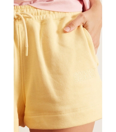 Shop Ganni Software Isoli Shorts In Anise Flower In Yellow