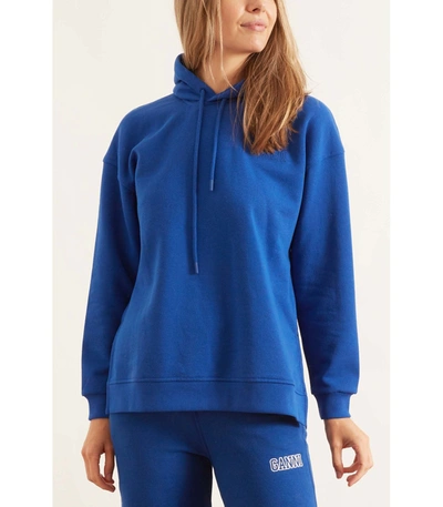 Shop Ganni Software Isoli Hooded Sweatshirt In Daphne In Blue