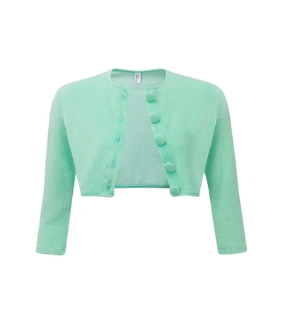 Shop Lisa Marie Fernandez Terry Cloth Cardigan Seafoam Green