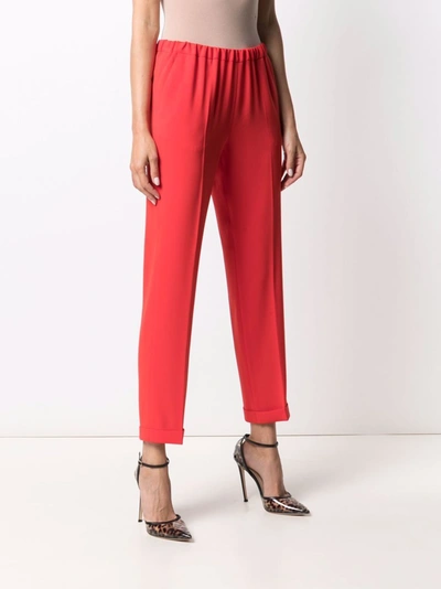 Shop Alberto Biani Cigarette Trousers In Red