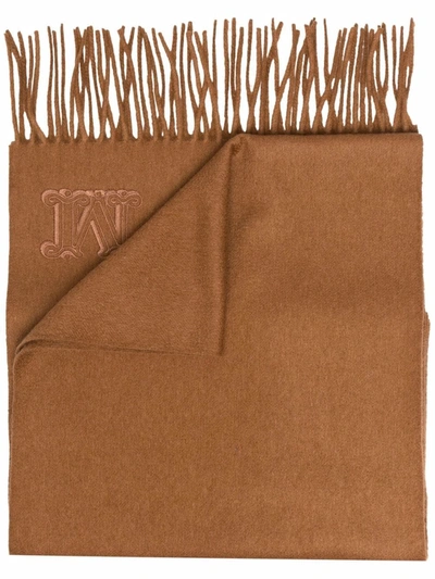 Shop Max Mara Wsdalia Cashmere Scarf In Brown