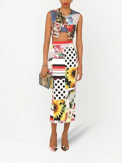 Shop Dolce & Gabbana Patchwork Detailing Waistcoat In Multicolor