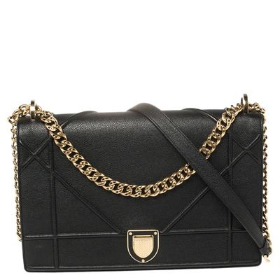 Pre-owned Dior Ama Flap Shoulder Bag In Black