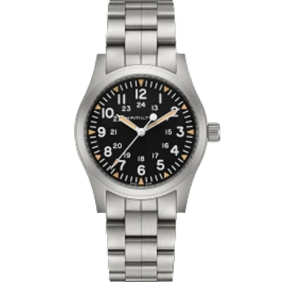 Shop Hamilton Khaki Field Mechanical 42mm In Black