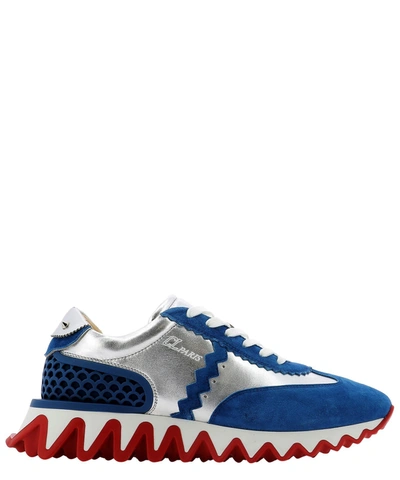 Shop Christian Louboutin Loubishark Sneakers In Blue