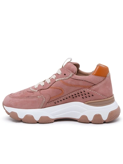 Shop Hogan Sneaker Hyperactive In Nabuk Rosa Antico In Nude