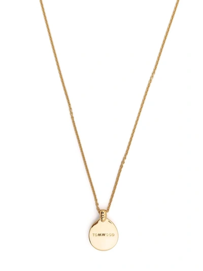 Shop Tom Wood Logo Pendant Necklace In Gold
