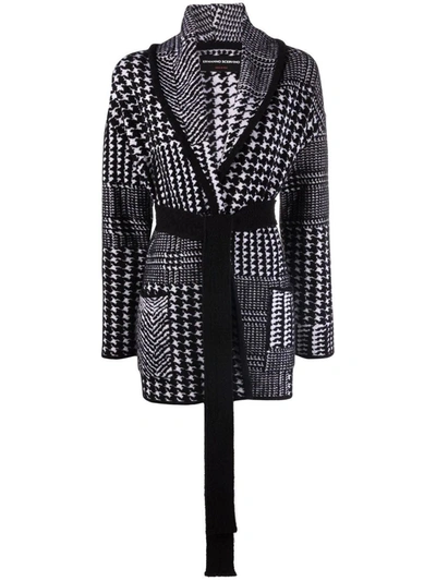 Shop Ermanno Scervino Houndstooth Motif Cardigan In Nero