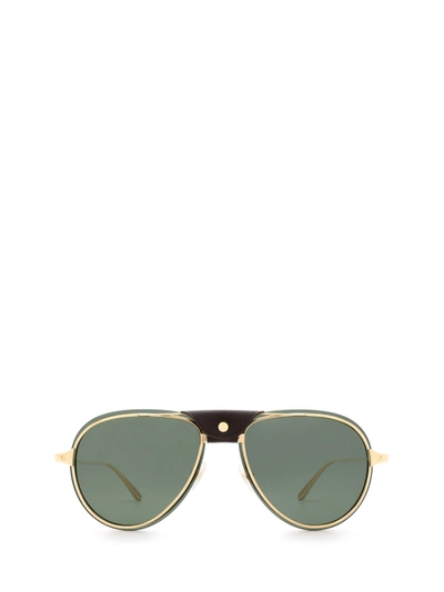 Shop Cartier Round Frame Sunglasses In Gold
