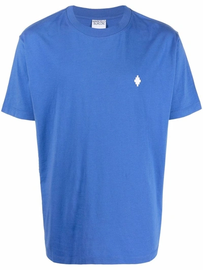 Shop Marcelo Burlon County Of Milan Cross-motif Cotton T-shirt In Blau