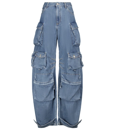 Shop Attico High-rise Wide-leg Jeans In Blue