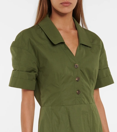 Shop Alexander Mcqueen Cotton Shirt Dress In Green