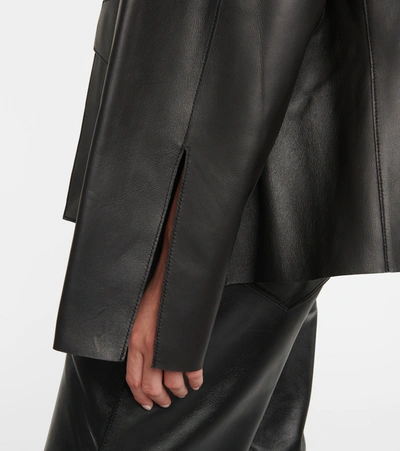 Shop Totême Leather Jacket In Black
