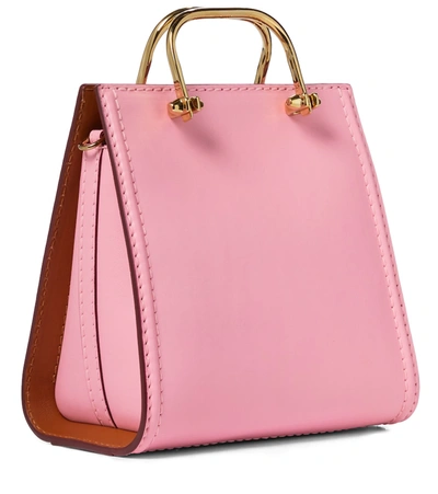Shop Alexander Mcqueen The Short Story Small Leather Shoulder Bag In Pink
