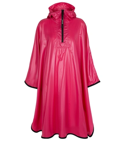 Moncler Waterproof Poncho In Red