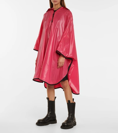 Moncler Waterproof Poncho In Red