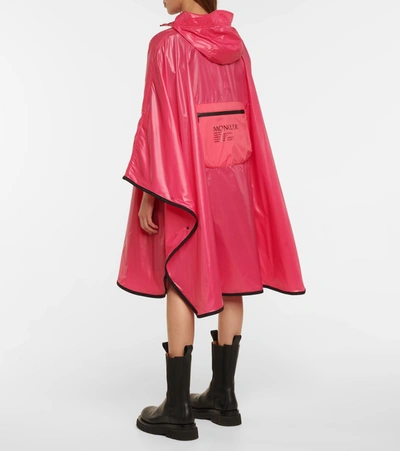 Moncler Waterproof Poncho In Red