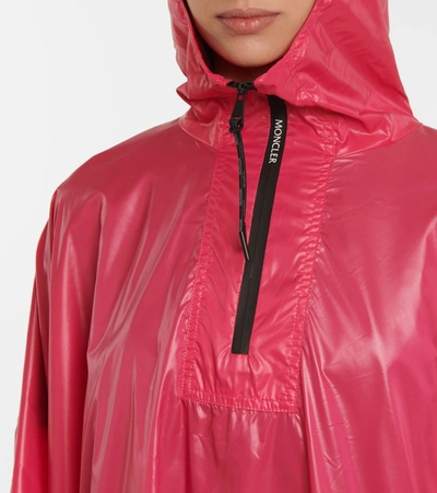 Moncler Waterproof Poncho In Red