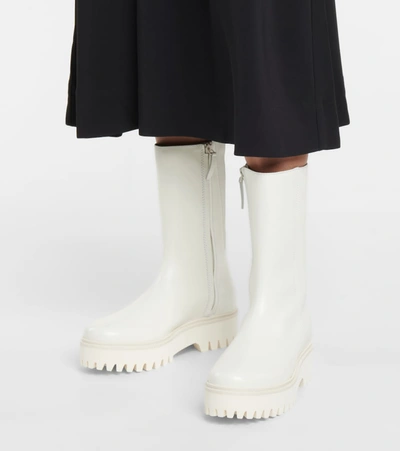 Shop Dorothee Schumacher Sporty Elegance Leather Boots In White