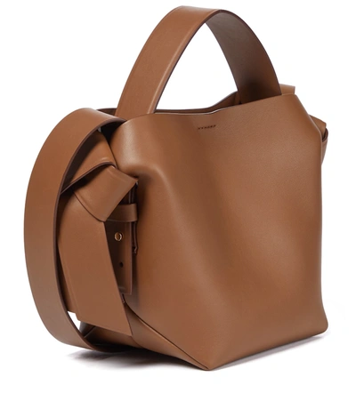 Shop Acne Studios Musubi Mini Leather Shoulder Bag In Brown