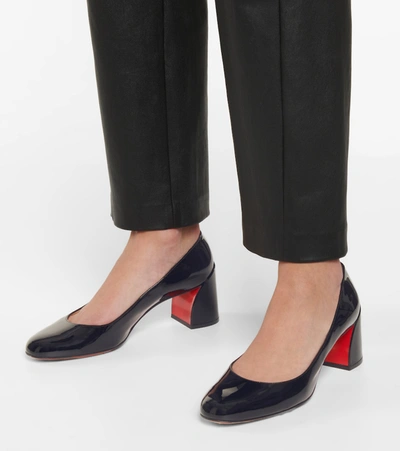 Shop Christian Louboutin Miss Sab 55 Patent Leather Pumps In Black