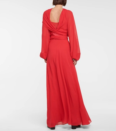 Shop Maison Margiela Silk Gown In Red