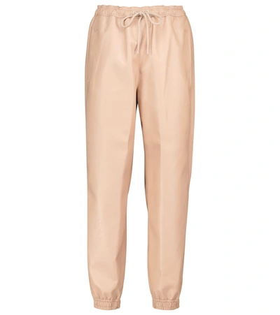 Shop Stella Mccartney Faux Leather Sweatpants In Pink