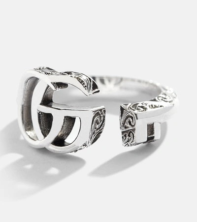 Gucci Double G Sterling Silver Ring In Silver