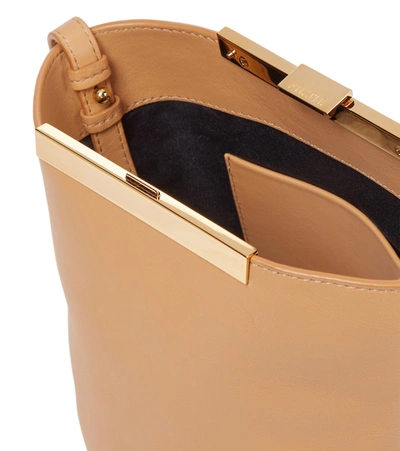Shop Khaite Etta Leather Crossbody Bag In Brown