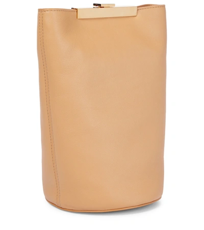 Shop Khaite Etta Leather Crossbody Bag In Brown