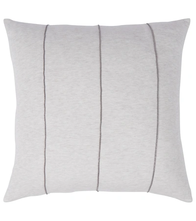 Shop Brunello Cucinelli Embellished Cotton Cushion