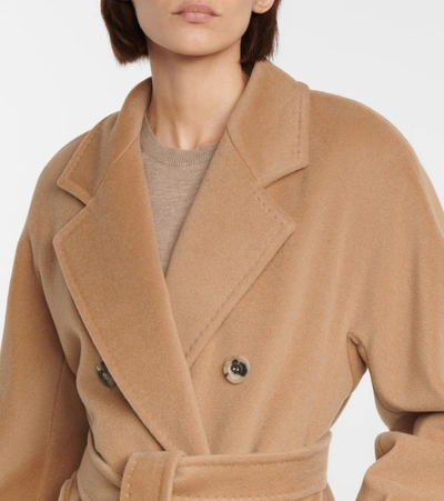Max Mara Madame Wool And Cashmere Long Belted Coat In Brown