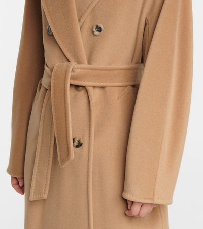 Max Mara Madame Wool And Cashmere Long Belted Coat In Brown