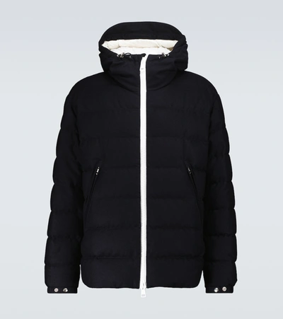 Shop Moncler Vabb Wool And Down Jacket In Blue