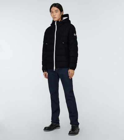 Moncler Vabb Padded Virgin Wool Jacket In Blue