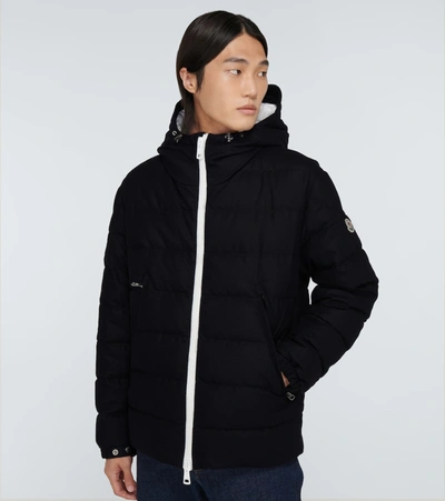 Shop Moncler Vabb Wool And Down Jacket In Blue