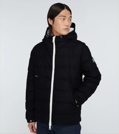 Moncler Vabb Padded Virgin Wool Jacket In Blue