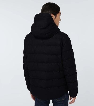 Moncler Vabb Padded Virgin Wool Jacket In Blue